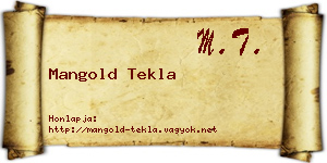 Mangold Tekla névjegykártya